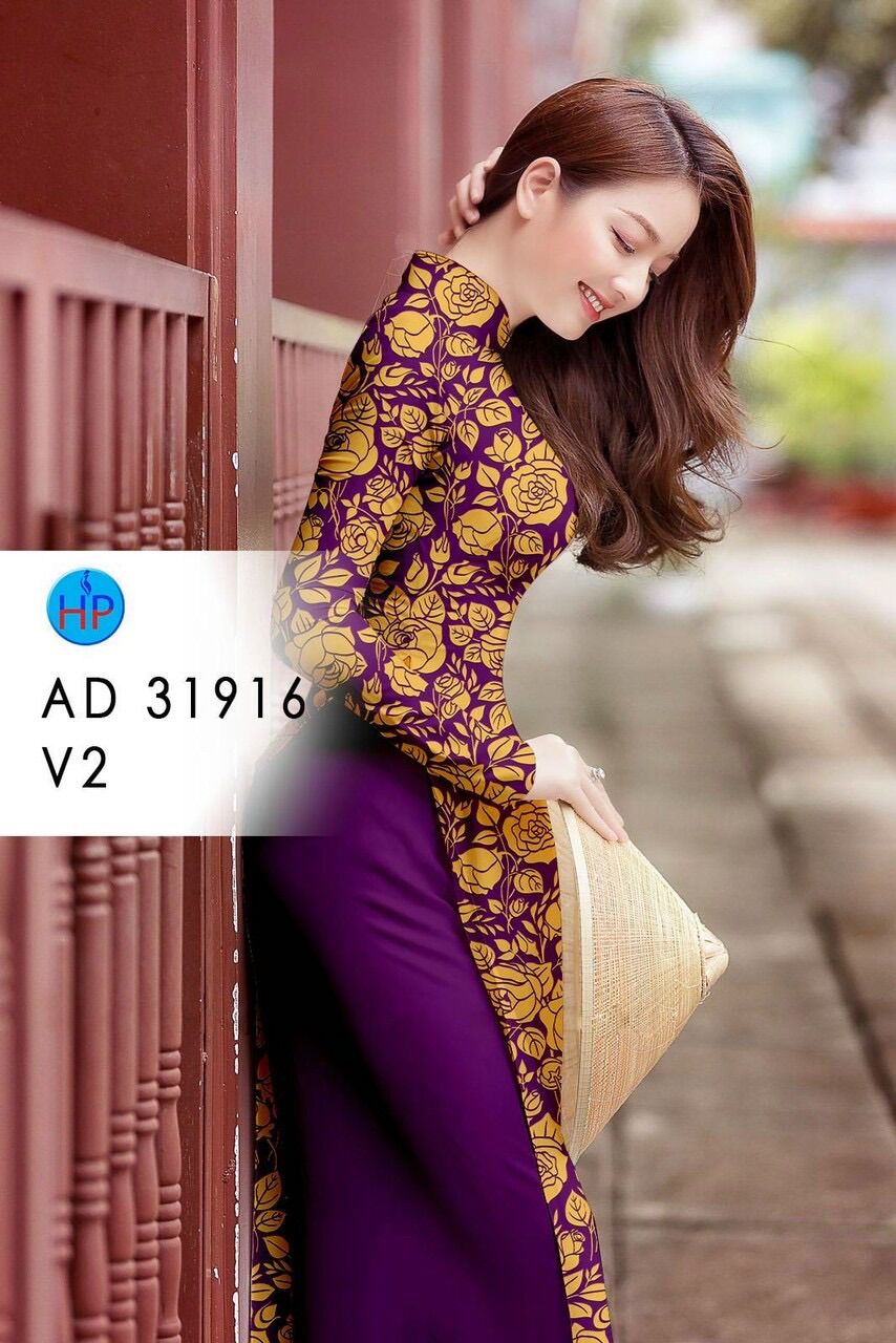 Vải áo dài in hoa Hồng lụa cao cấp