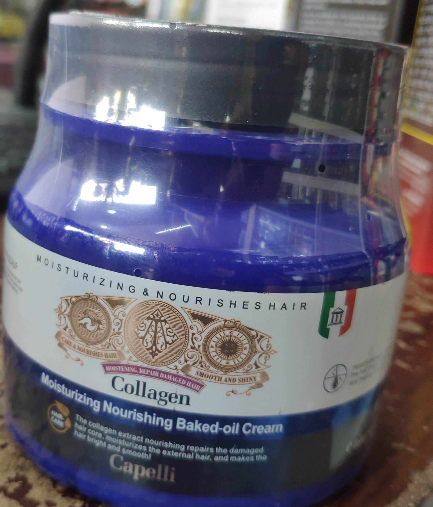 Ủ tóc kem xả tóc hấp dầu lạnh tại nhà collagen xanh capelli italy 568g