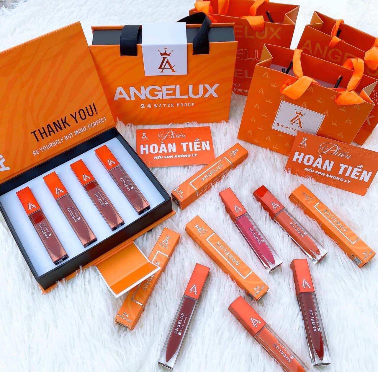 Son kem siêu lì Angelux. Màng chống trôi công nghệ Nhật Bản. Siêu lì, mịn môi, kháng nước