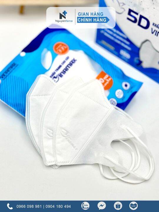 Khẩu trang Vinamax cao cấp lọc bụi kháng khuẩn chống tia UV 30 bịch 300 cái