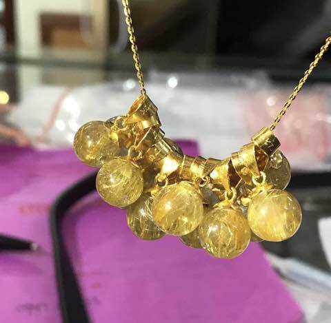 HOÀN TIỀN 15% - Mặt dây chuyền đá thạch anh tóc vàng thiên nhiên bao kiểm định đá quý