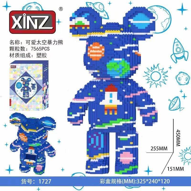 Mô hình lắp ráp gấu bearbrick-đồ chơi lắp ghép gấu size 45cm