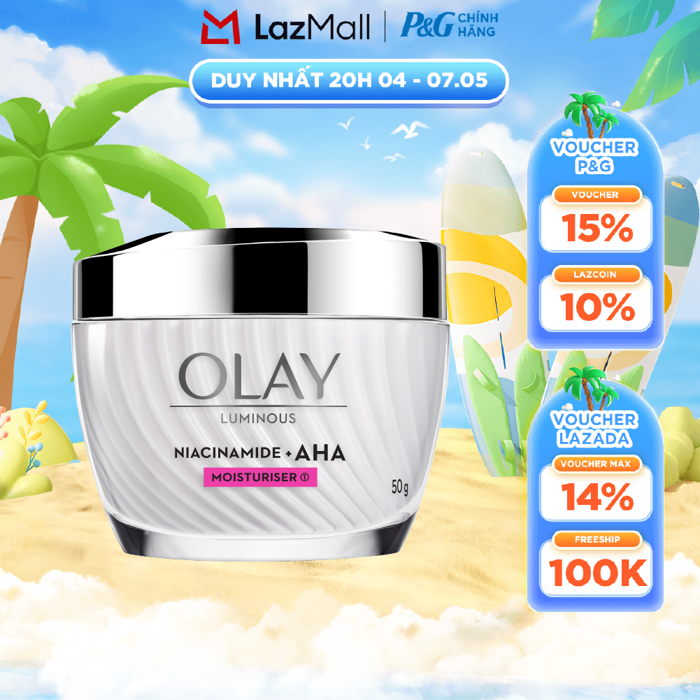 Kem Dưỡng Ban Ngày OLAY LUMINOUS NIACINAMIDE AHA Dưỡng Ẩm Sáng Da, Mờ Thâm Mụn Hũ 50G