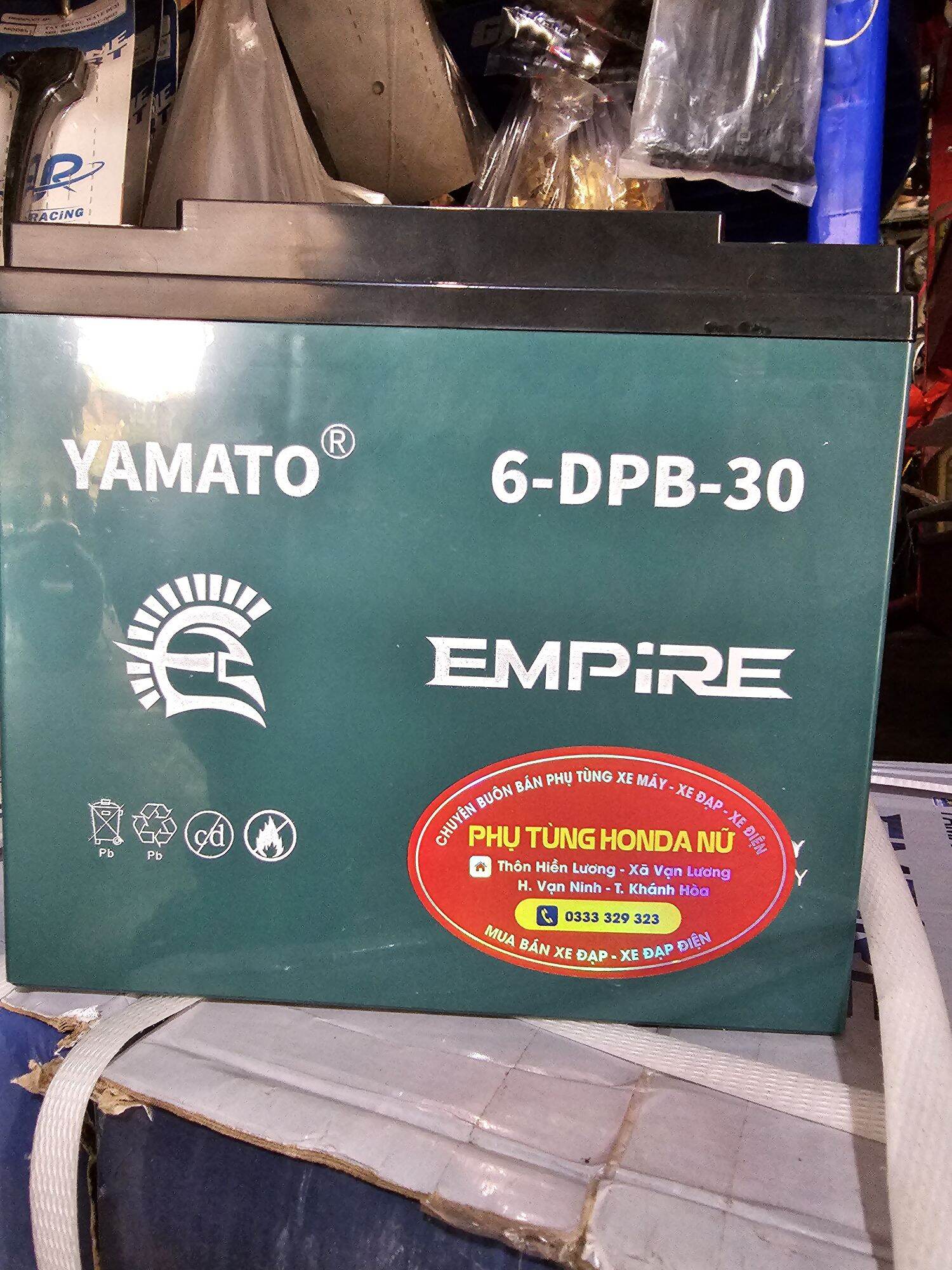 ắc quy khô xe máy điện yamato12V-30 6-DPB-30 EMPIRE