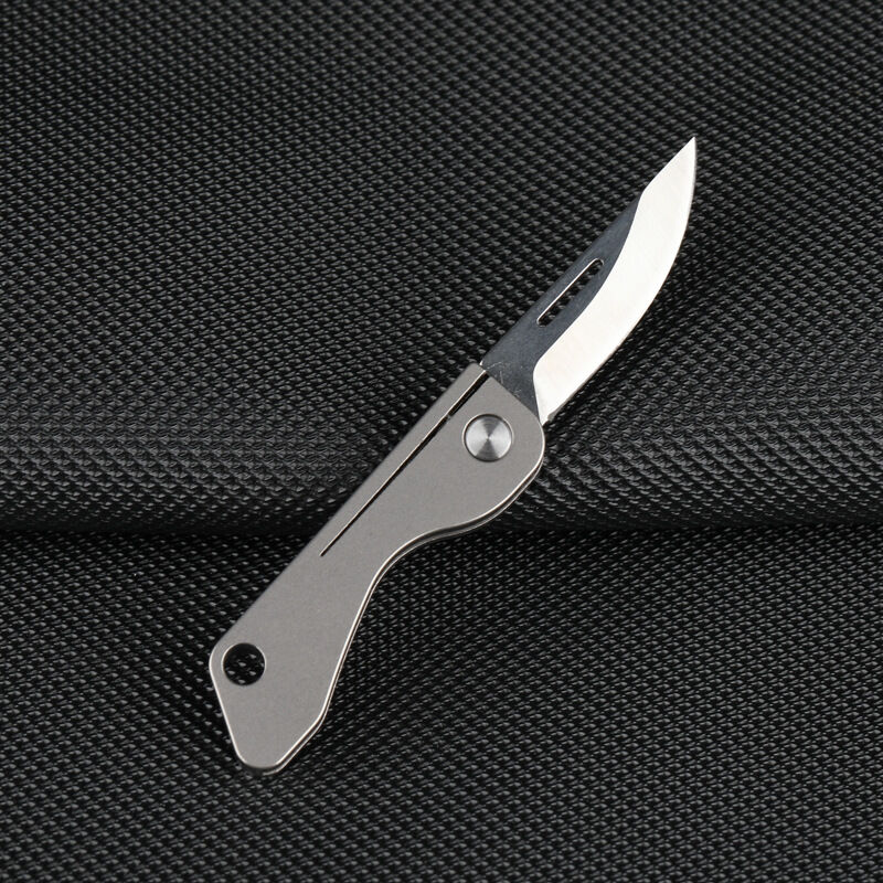 Mini Titanium Keychain with Folding Blade, Sports and Outdoor Equipment, Folding Tools, Folding Knives, for Picnics and Long-Distance Hiking.