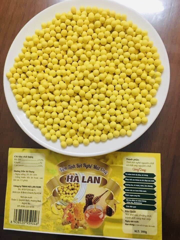 Viên tinh bột nghệ mật ong hộp 300g