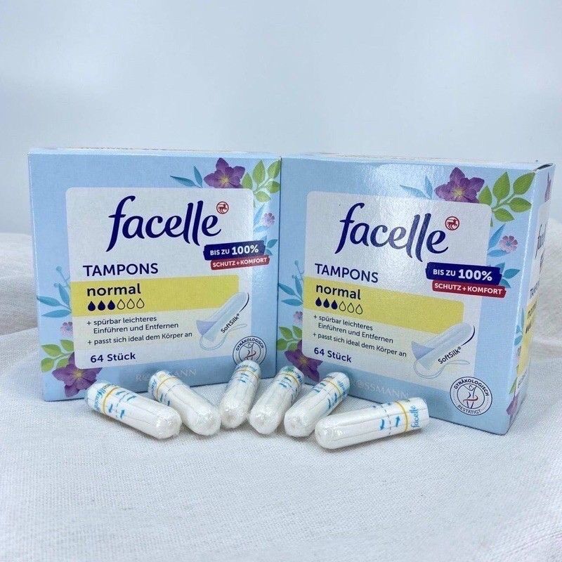 Băng vệ sinh Tampons Facelle Size Normal 64 miếng của Đức
