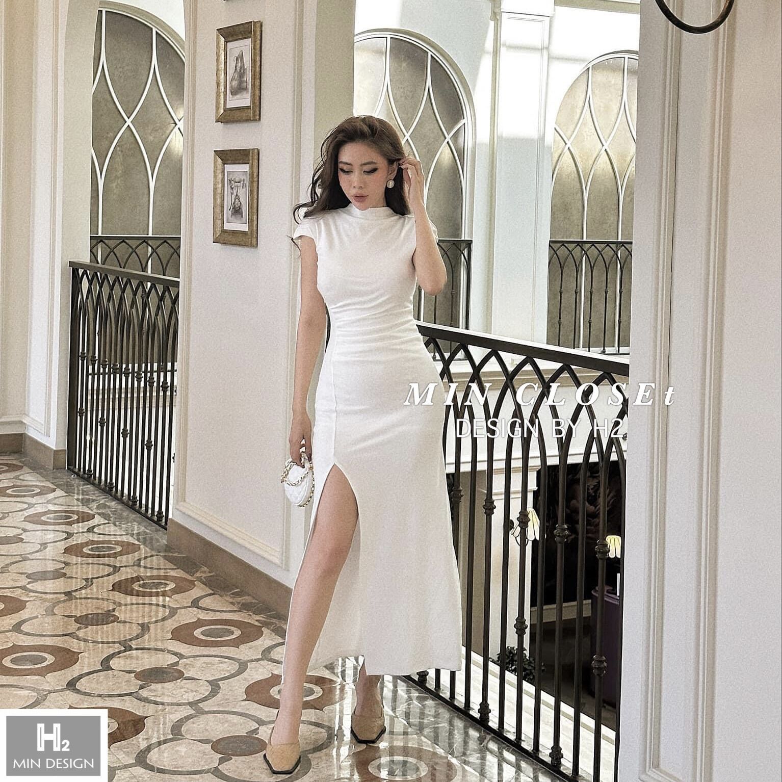 Váy body sườn xẻ tà Vy.Clothes