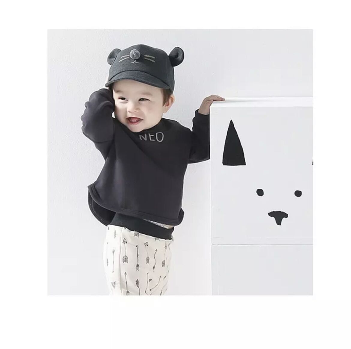 Nón nỉ nhí chuột cho bé - nón kết nỉ nhí cho bé 6 tháng đến 3t