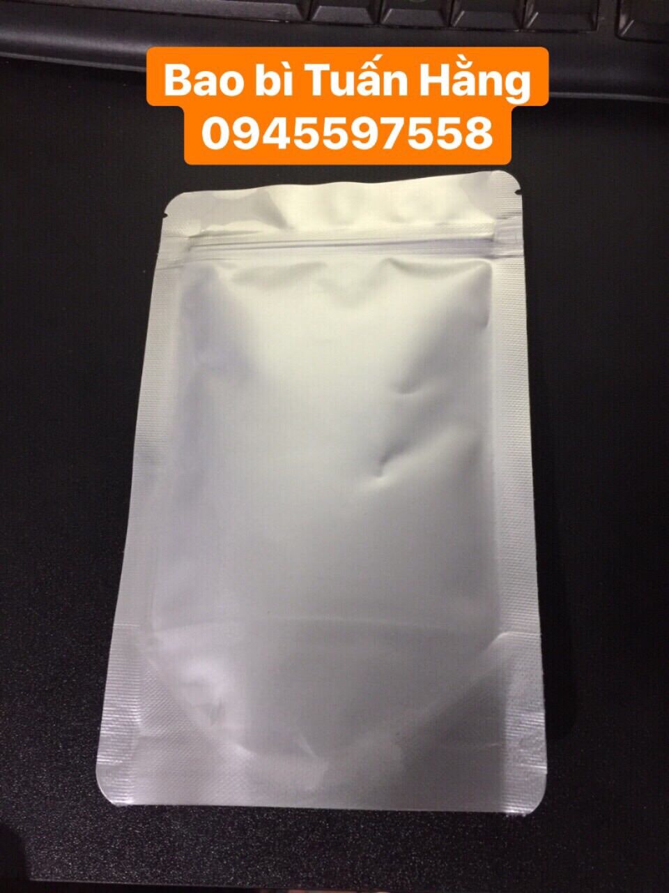 [ 1kg ] túi zíp 2 mặt bạc đáy đứng (hàng đẹp)
