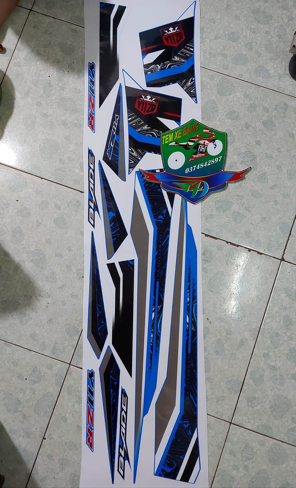 Tem y11zr xe blade 110 . tem rời dán cho xe xanh , xe đen , xanh đen