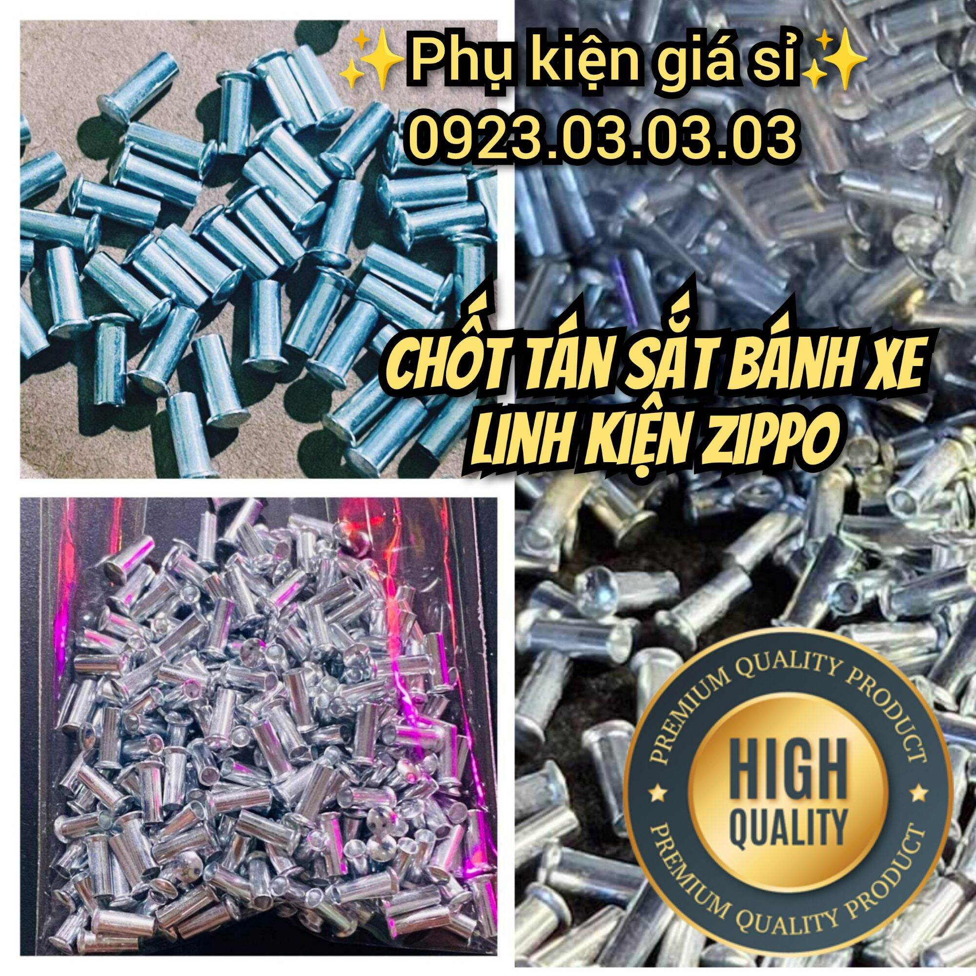 Combo 5 chốt tán sắt bánh xe Zippo phụ kiện linh kiện thay thế và sửa chữa