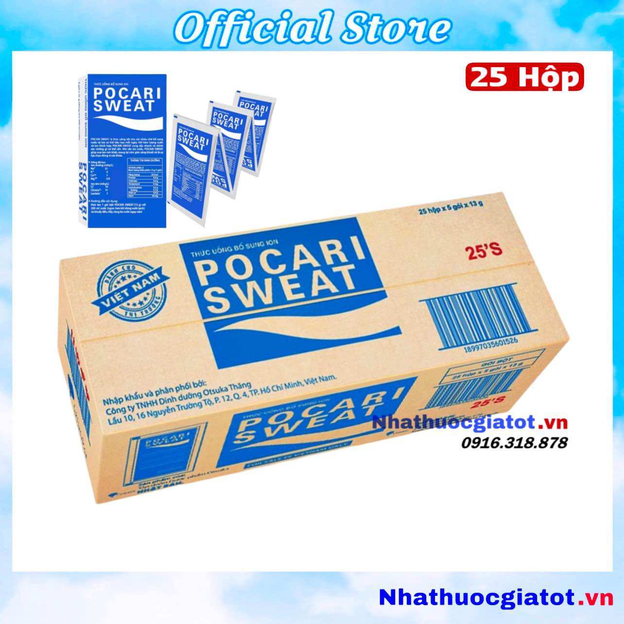 Nguyên thùng 25 hộp pocari bột