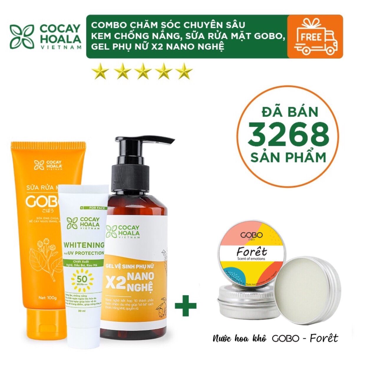 Combo Chăm Sóc Chuyên Sâu Sữa Rửa Mặt 100G Và Kem Chống Nắng Bơ Nghệ 30Ml Dung Dịch Vệ Sinh Phụ Nữ 150Ml Cocayhoala