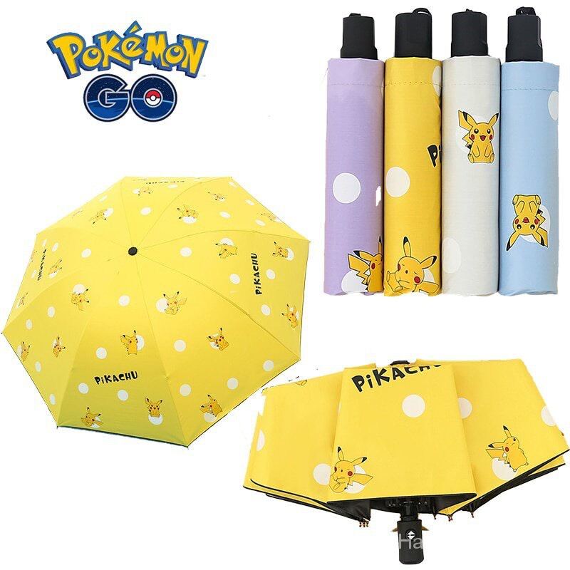 Ô dù gấp tự động chống tia uv in hình pikachu dễ thương