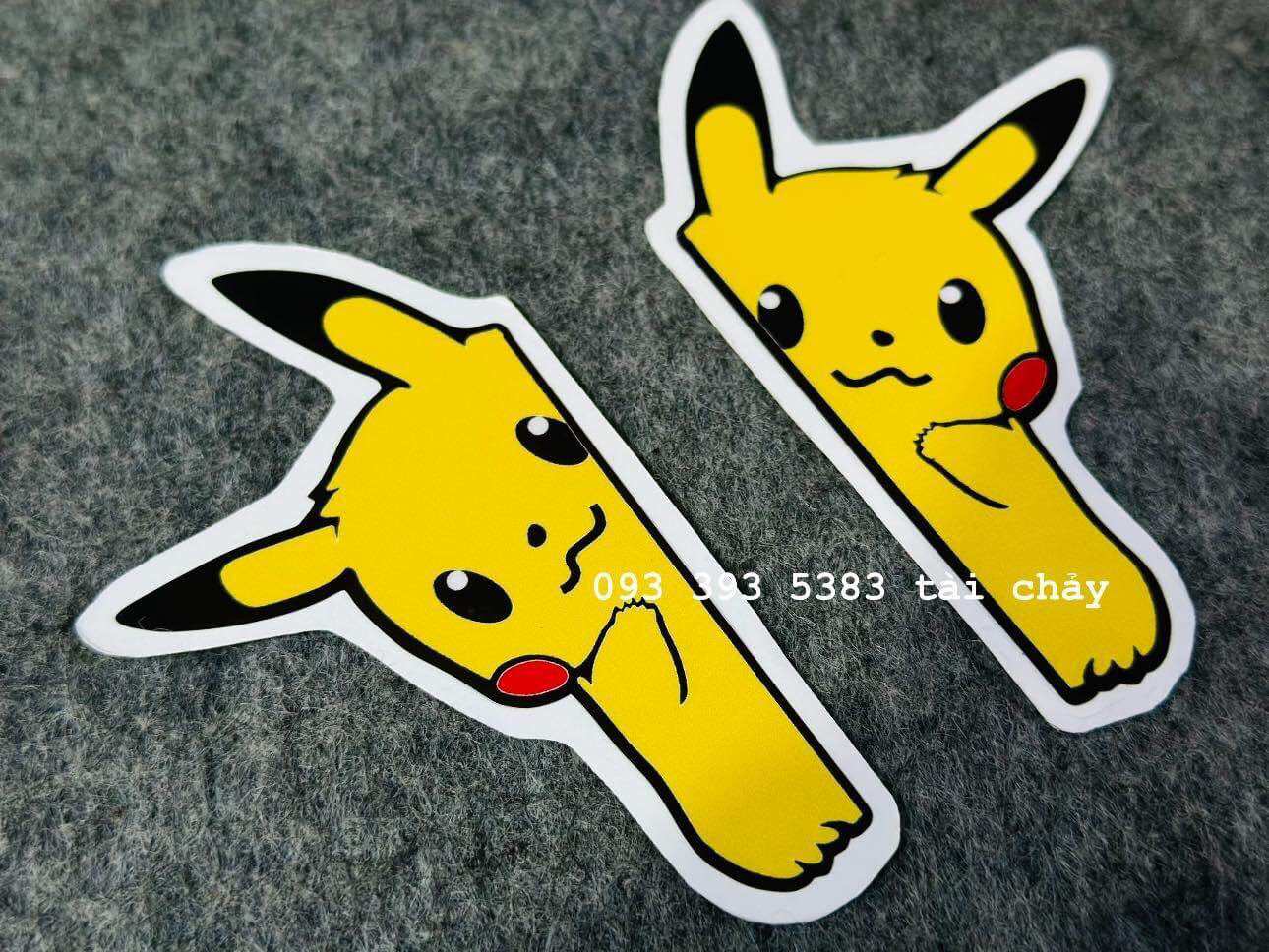[ 1 MIẾNG ] TEM STICKER PIKACHU CAO 10CM DÁN TRANG TRÍ XE