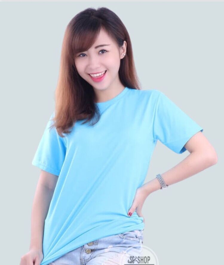 Áo thun trơn cổ tròn