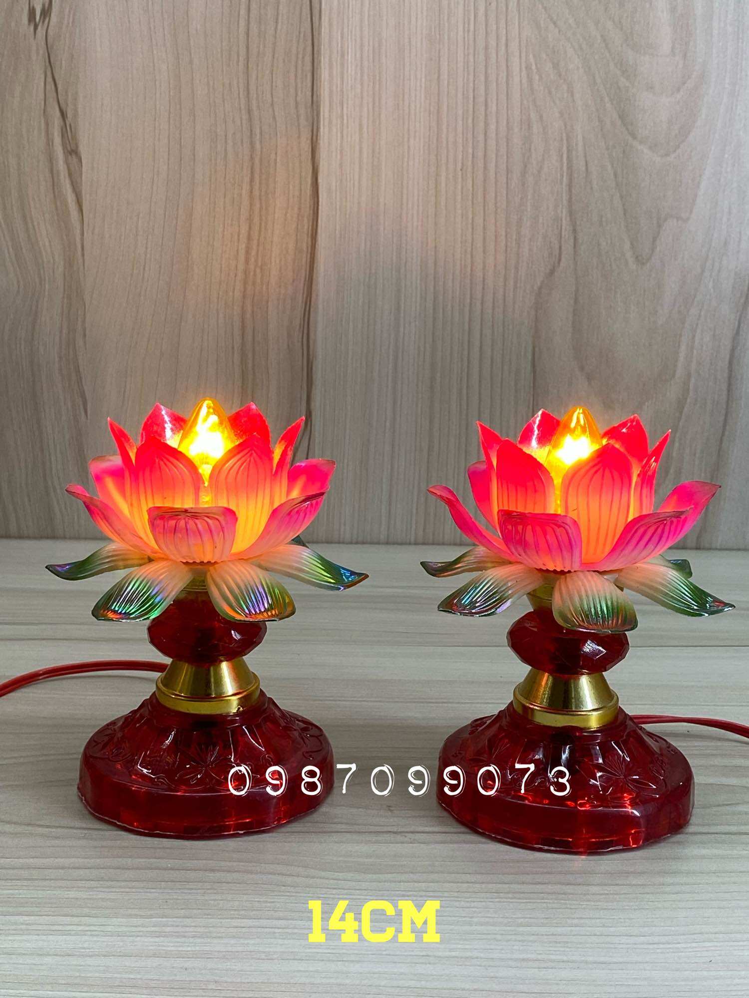 Một cặp đèn hoa sen nhựa - sử dụng bóng e12