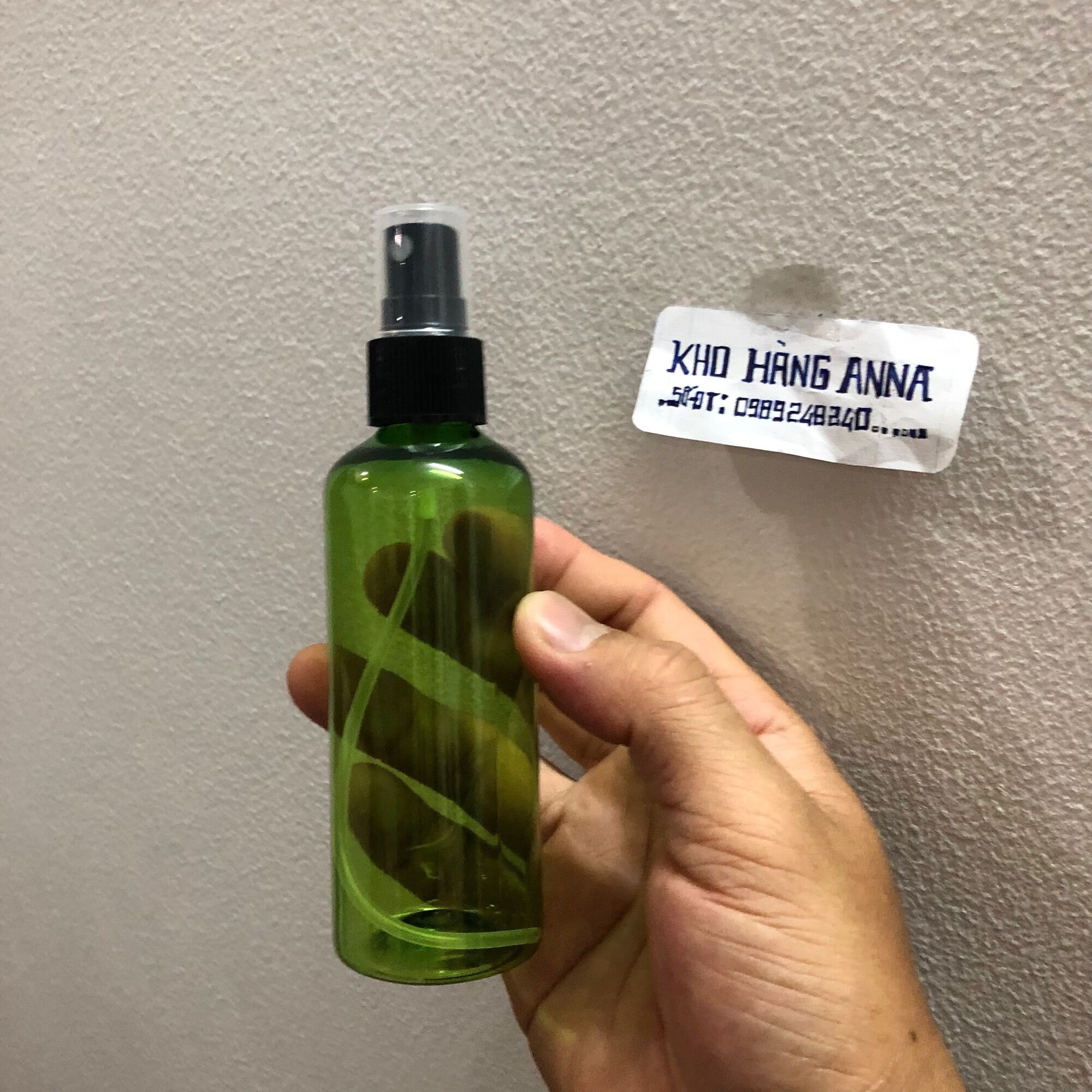 20 chai pet nhưa 100ml  màu xanh xịt phun sương - combo 20 chai xịt phun sương màu xanh rêu - chai nhựa chiết mỹ phẩm - chai xịt sương