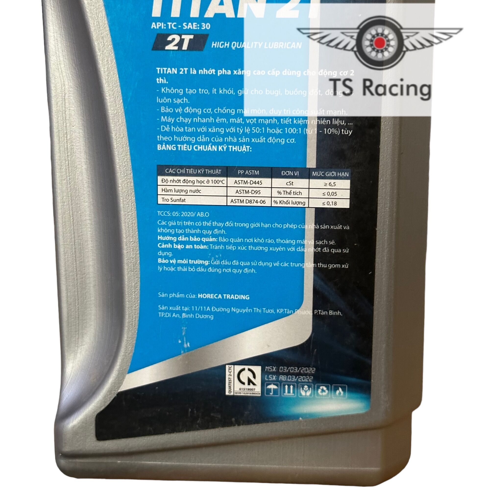 Nhớt titan 2 thì 1L chính hãng