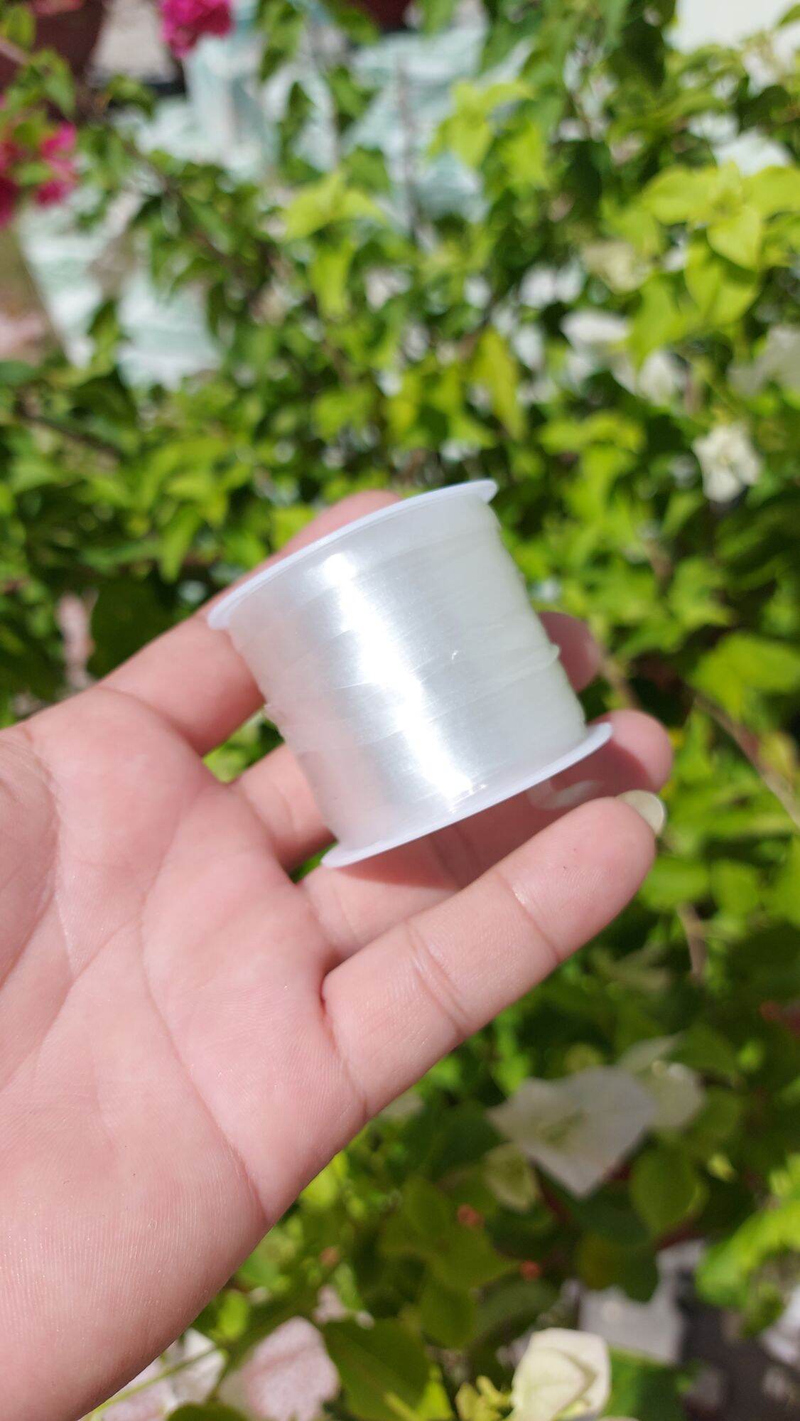 1 cuồn Thun cột dẹp trắng chuyên dụng dài 20 mét