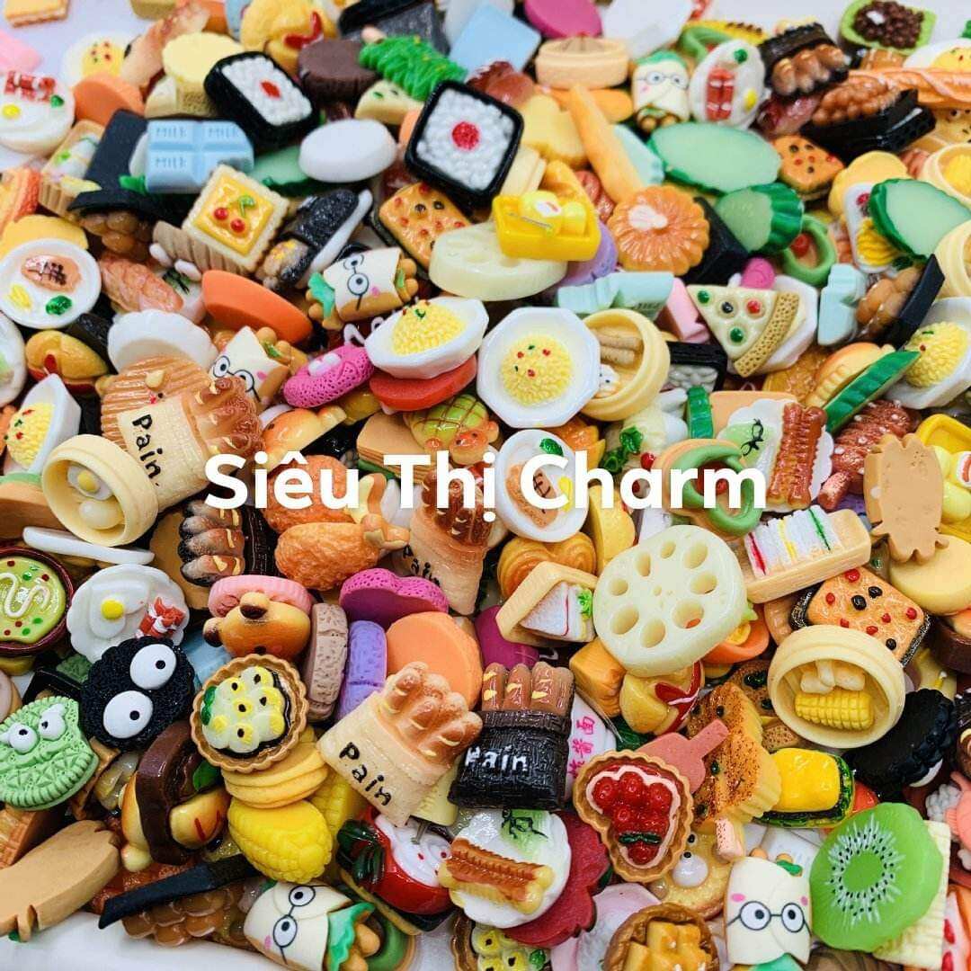 Túi 50/100 charm đồ ăn ngẫu nhiên