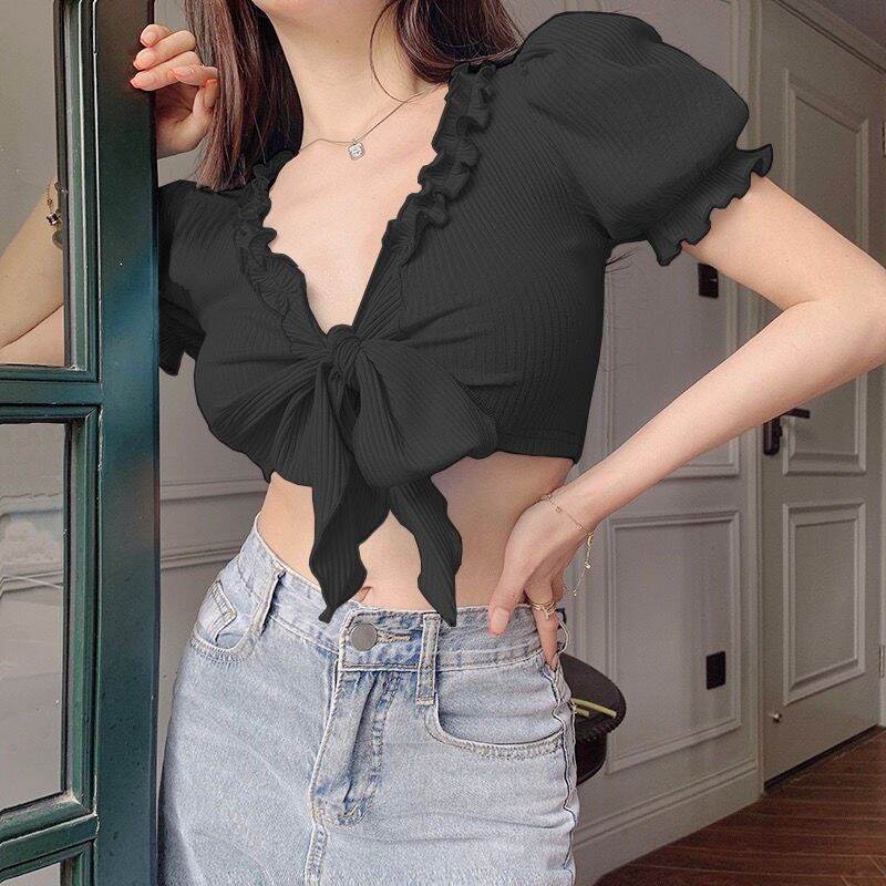 [HCM]ÁO CROPTOP CỘT DÂY TRƯỚC XINH XẮN
