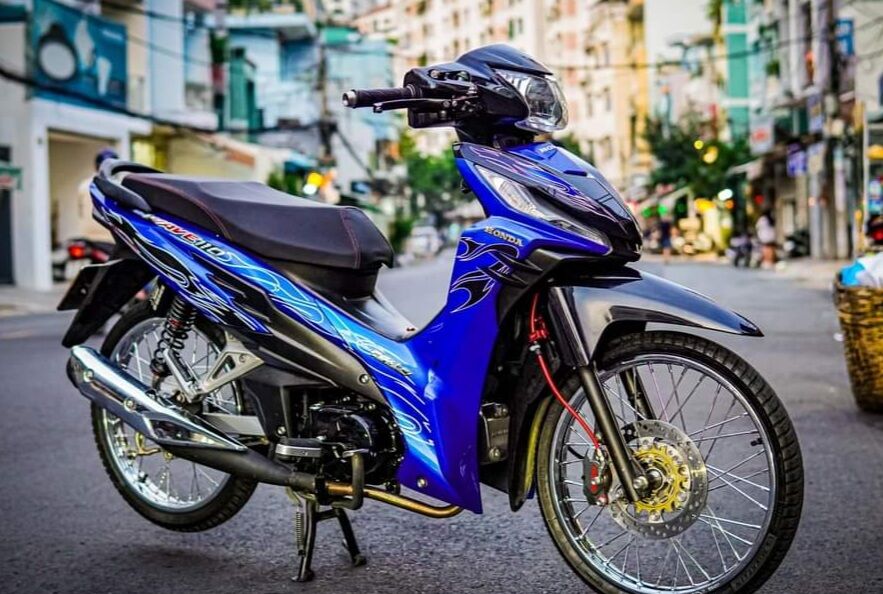 Tem lửa dán xe Wave Rsx 2014- 2023 . Tem lửa 3 lớp cực chất