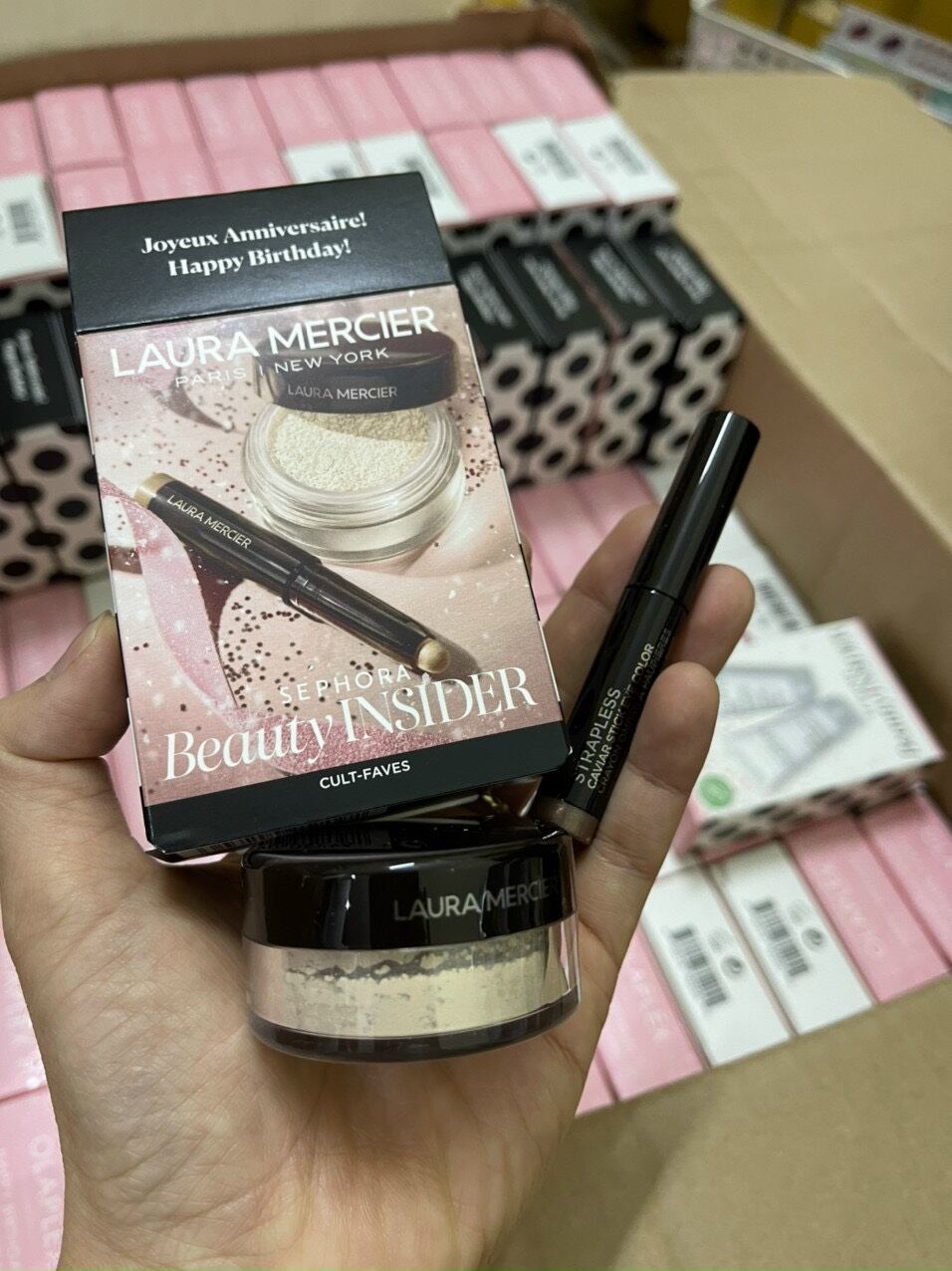 Set phấn phủ và sáp kẻ mắt LAURA MERCIER MINISIZE
