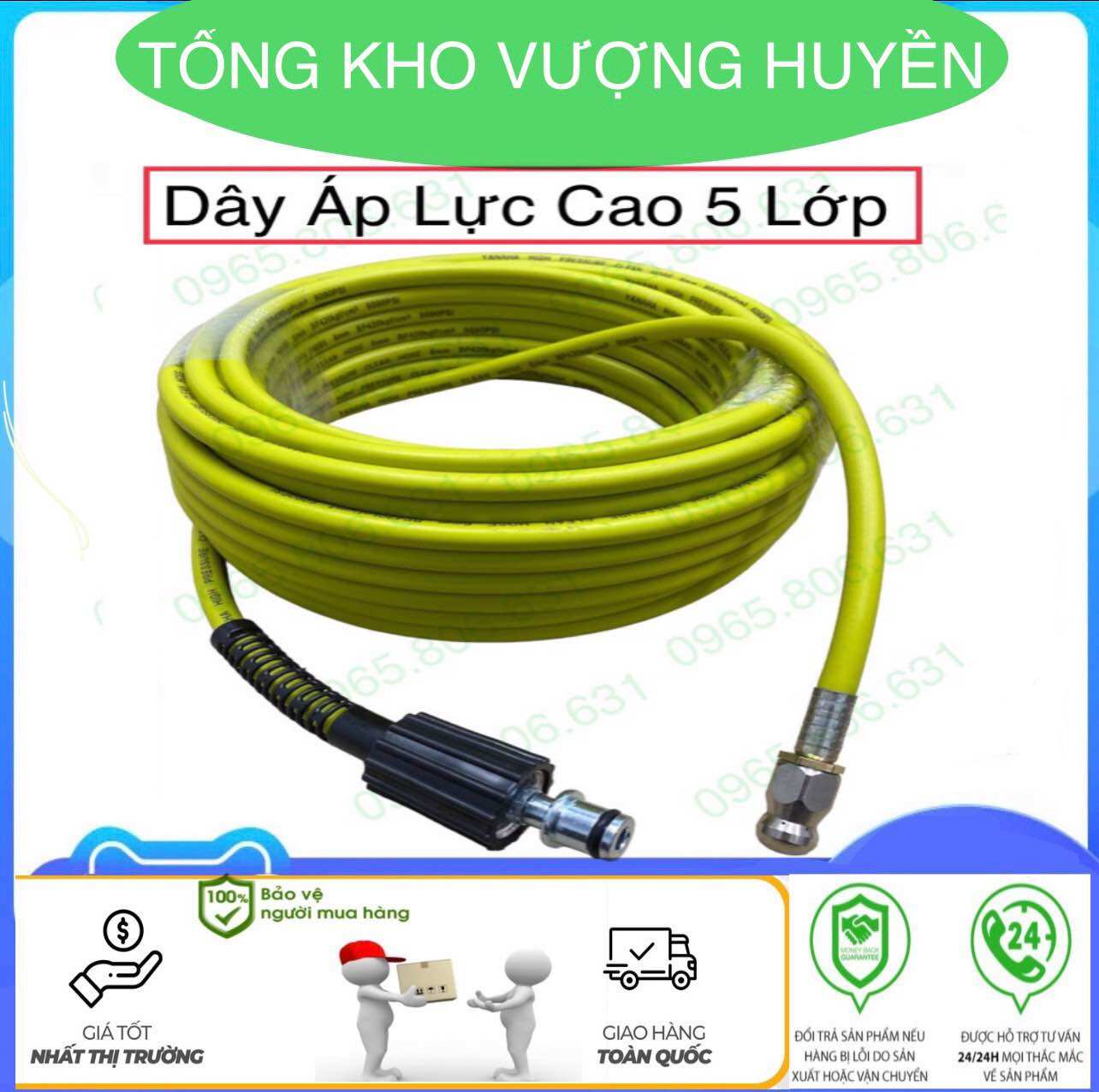 Dây thông cống bằng áp lực nước dây kèm béc phản lực - máy phổ thông chuẩn ren vặn 22/15