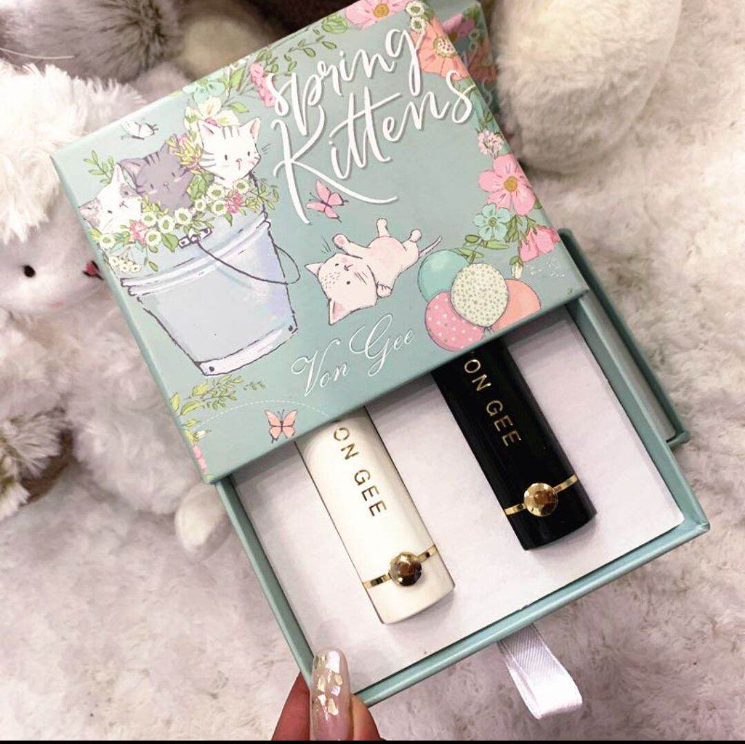 Hộp 2 cây son lì vongee springkittens hộp xanh