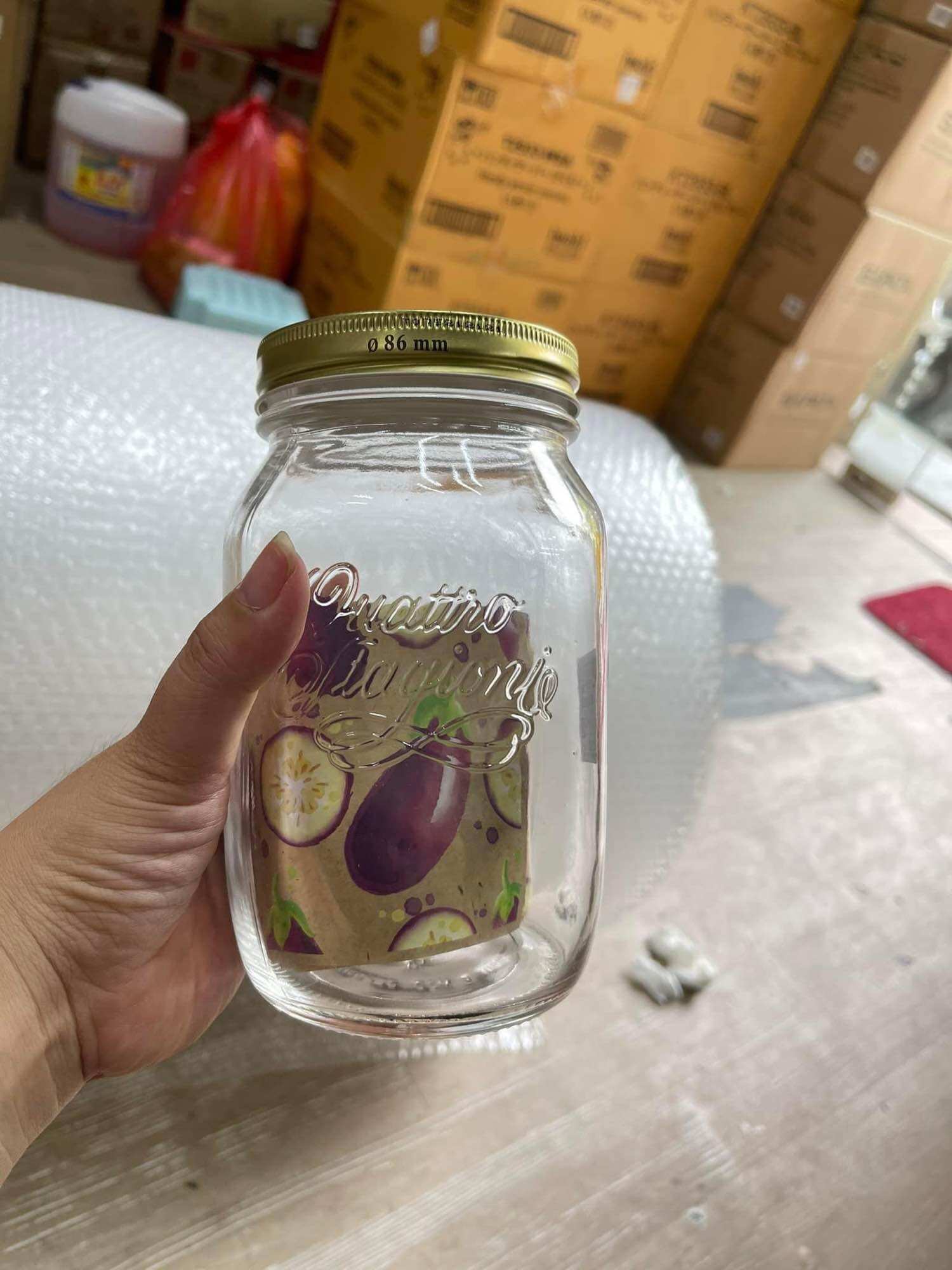 Hũ thủy tinh nắp vặn Quattro 1000ml (Bormioli Rocco)