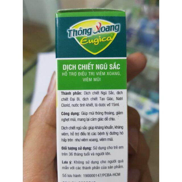 [HCM]Xịt Thảo Dược Thông Xoang Eugica chai 15ml