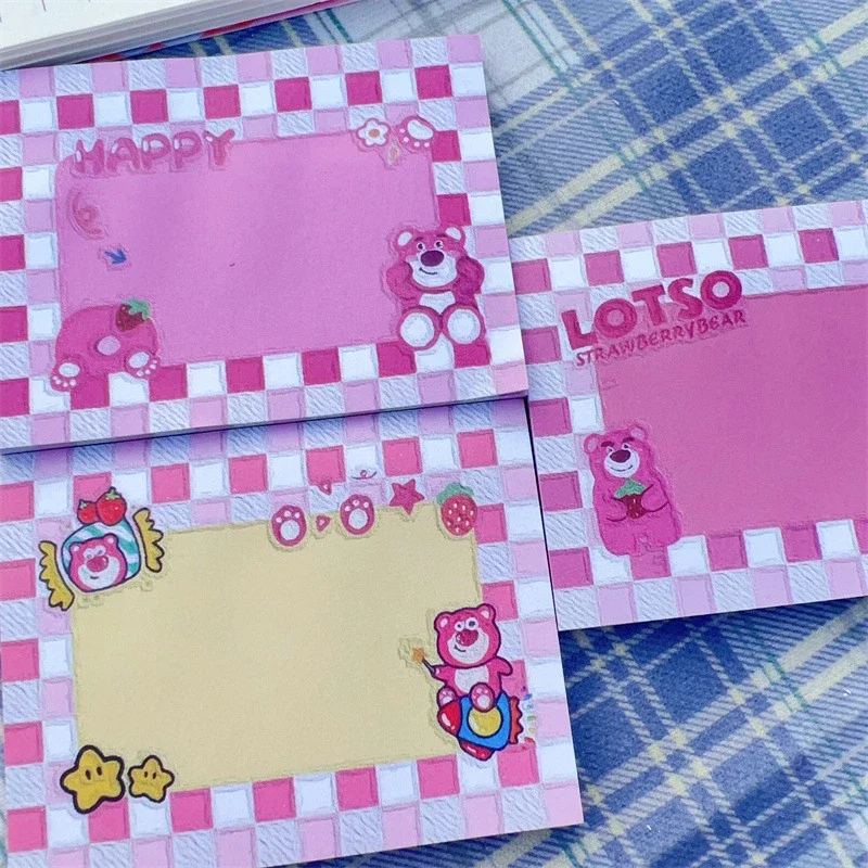 Set 50 tờ giấy note / giấy nhớ gấu dâu lotso dễ thương