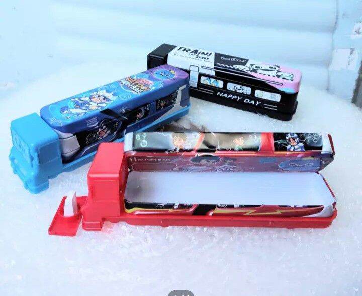 combo 3 hộp bút ô tô 2 ngăn dễ thương dài 25cm