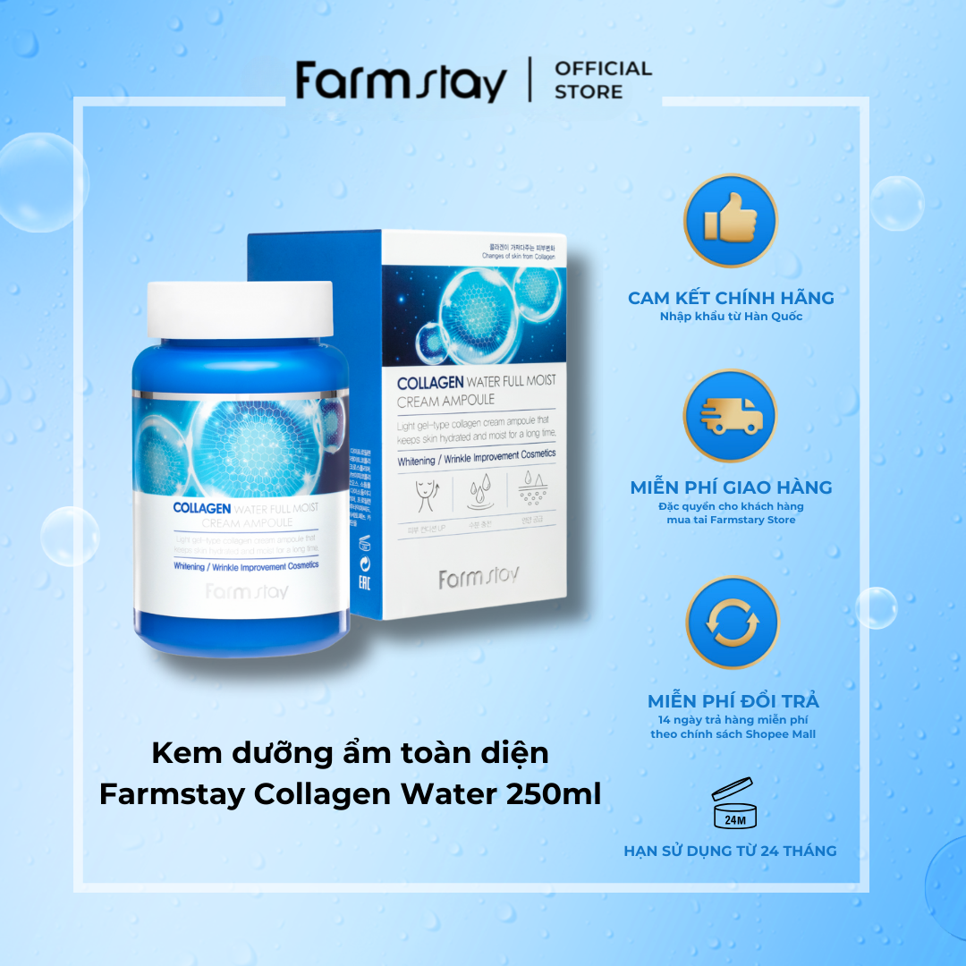 Kem dưỡng ẩm toàn diện Farmstay Collagen Water 250ml