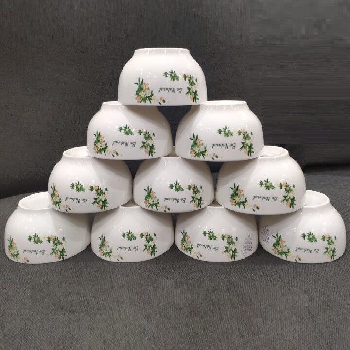 Bộ 10 chén sứ ăn cơm Unilever họa tiết - chén, bát sứ ăn cơm