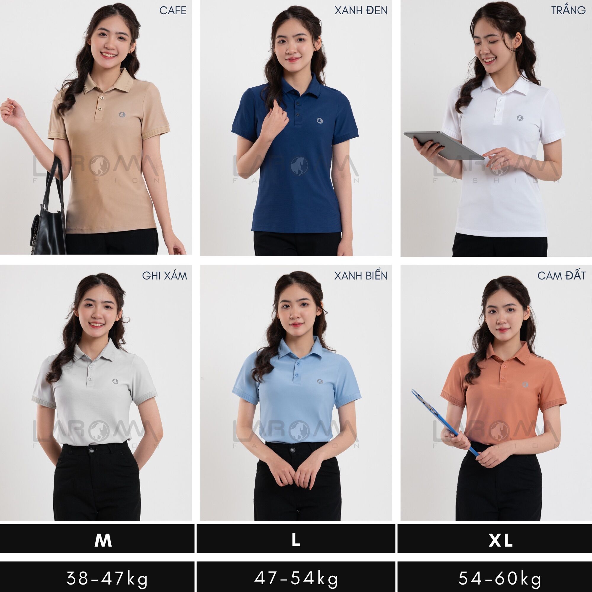 Áo polo phông có cổ Laroma của nữ