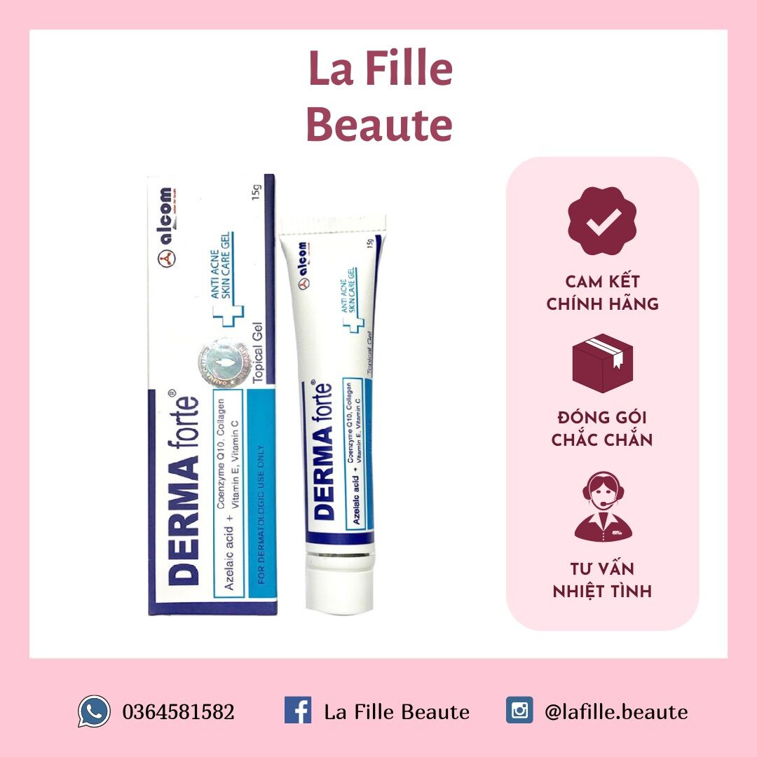 Kem ngừa mụn, giảm thâm Derma Forte Gel 15g