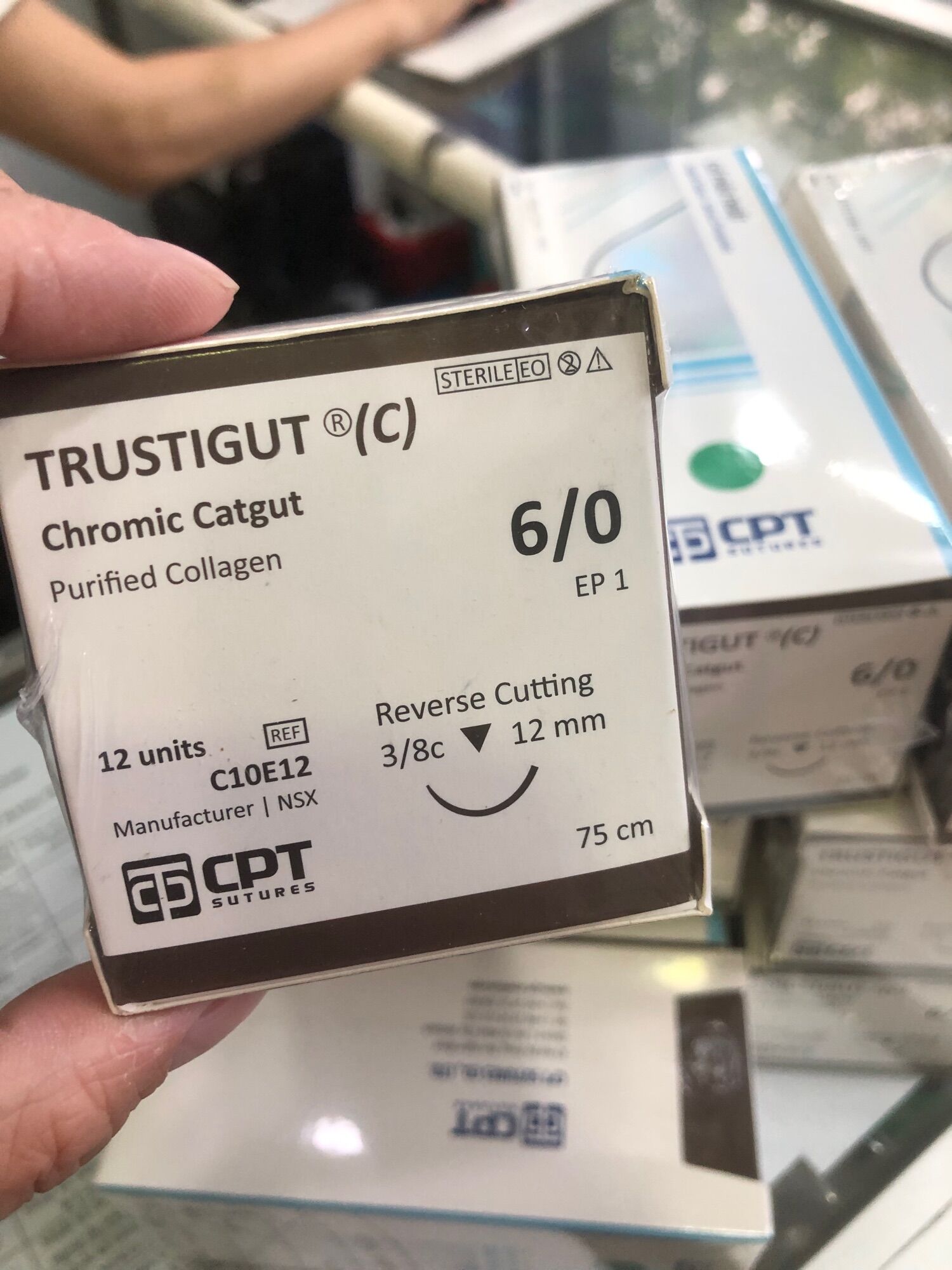 ❤ chỉ phẫu thuật cpt trustigut chromic catgut 5/0, chỉ khâu phẫu thuật tự tiêu tự tan trustigut c chromic catgut cpt số 6/0