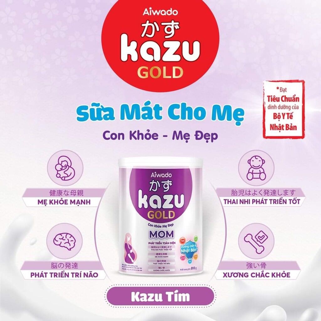 Tặng 1 chén sứ siêu cute - Sữa bột Kazu Mom lon 810g