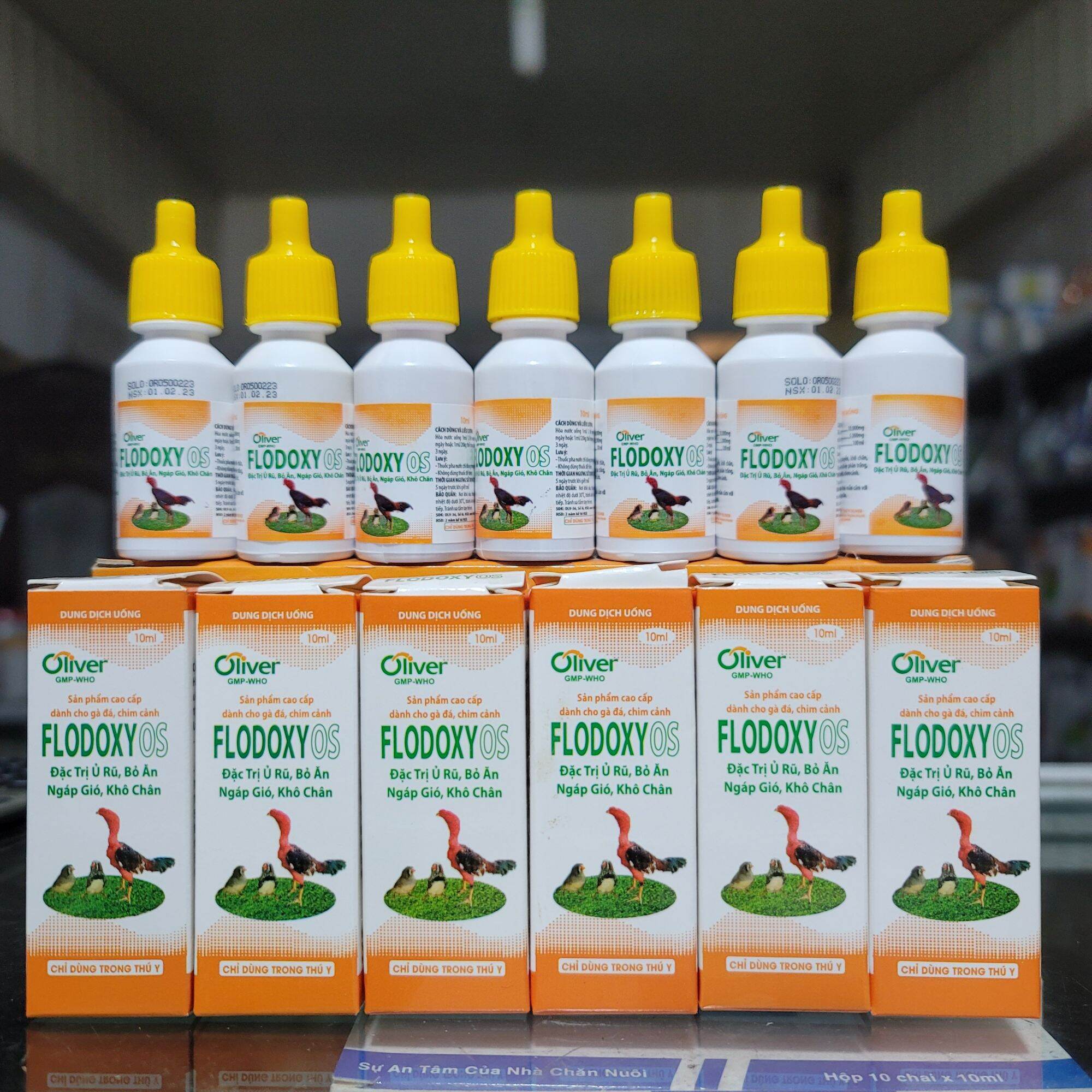 Chai FLODOXY OS 10ml chuyên khò khè, hô hấp dùng cho gà đá và chim cảnh