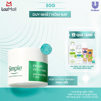 [MỚI] Kem Dưỡng Simple Repair+ 50ml Cải Thiện Hàng Rào Bảo Vệ Da Sau 2 Giờ - phục hồi