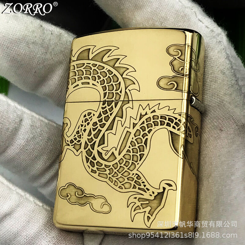 bật lửa xăng đá zorro khắc 5 mặt rồng thịnh vượng cực đẹp ( KHÔNG XĂNG )