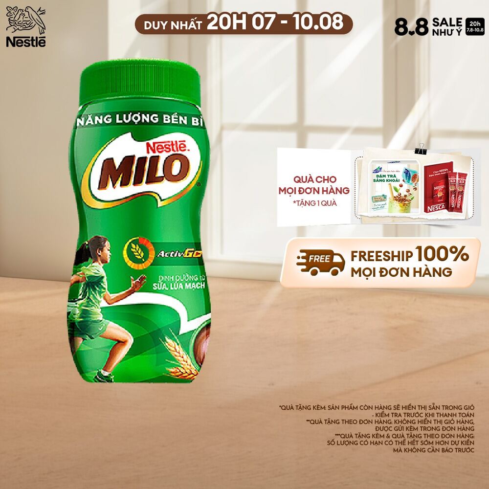 [FREESHIP TOÀN QUỐC] Thức uống lúa mạch Nestlé® MILO® Nguyên chất 400g (hũ nhựa)