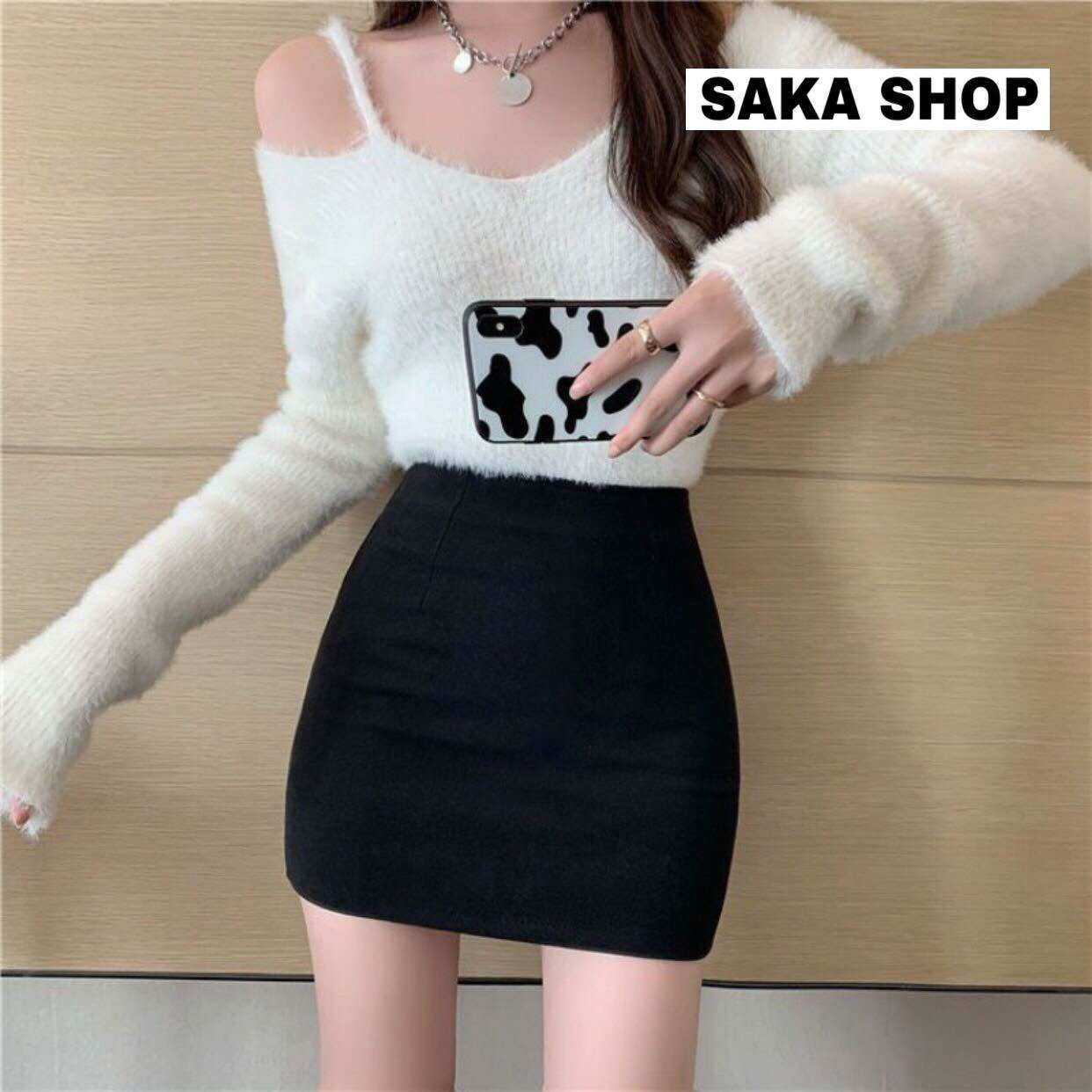 Chân váy công sở ngắn ôm thun gân dày mịn co giãn