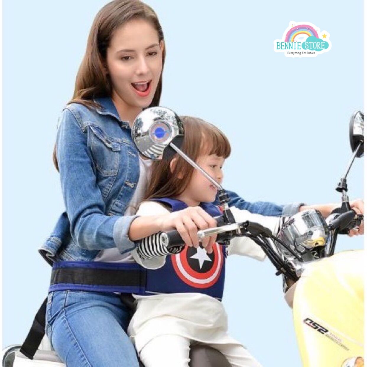 Đai Đi Xe Máy Phản Quang An Toàn Cho Bé