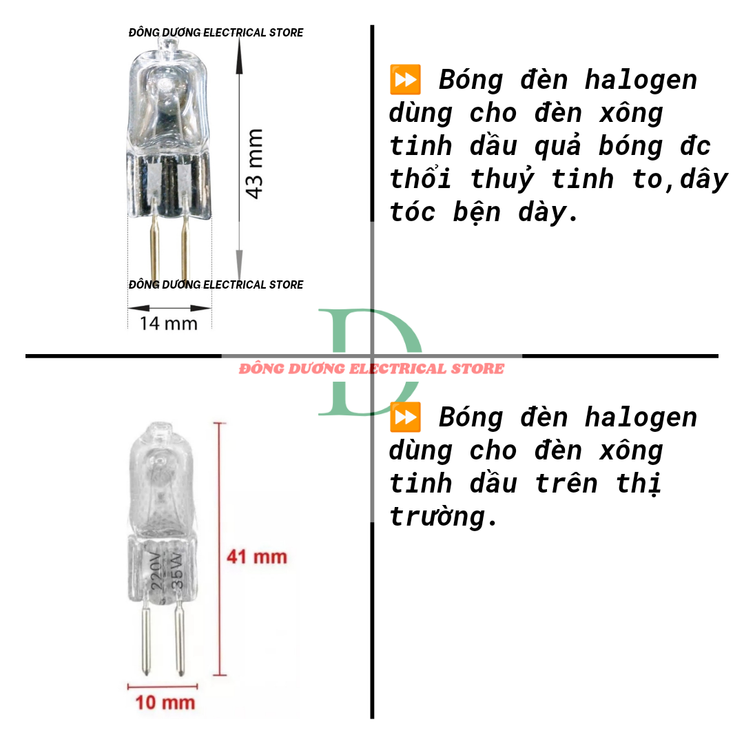 Bóng đèn Halogen 220V/35W - Đèn xông tinh dầu