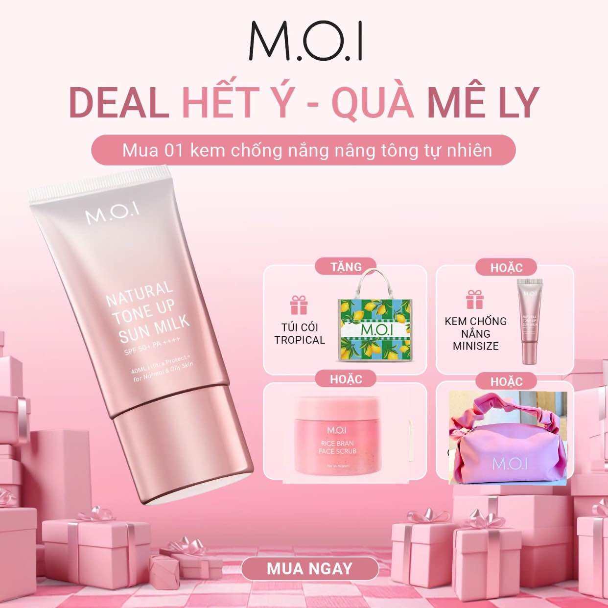 KEM CHỐNG NẮNG M.O.I NÂNG TÔNG TỰ NHIÊN SPF 50+ , PA++++ , TẶNG QUÀ 199K SIÊU ƯU ĐÃI. KEM CHỐNG NẮNG NÂNG TÔNG DỊU NHẸ . MƯỚT MỊN , NHẸ NHÀNG .CÔNG NGHỆ HYPERSION TIÊN TIẾN SPF50+ ,PA+++ ,KHÁNG NƯỚC