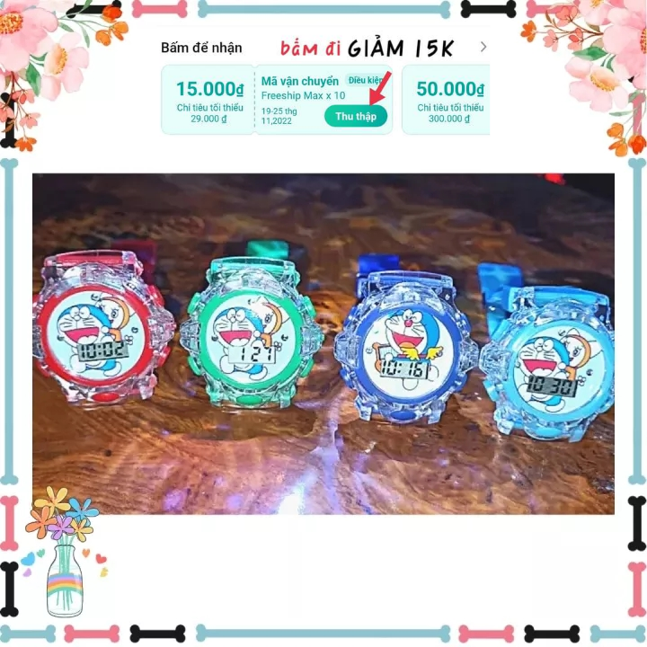 Đồng Hồ Cho Bé Chớp Đèn + Phát Nhạc Mèo Ú